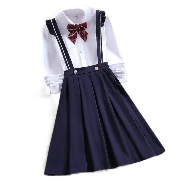 桴生 春夏装制服套装衬衣背带裙表演套装连衣裙女装 女款