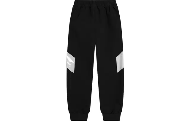 李宁儿童 童装 运动生活系列 拼接束脚运动休闲裤 男童 黑色