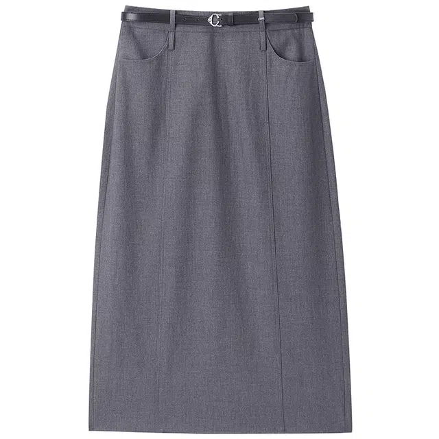 太平鸟 高腰简约百搭休闲短裙 女款 黑灰色