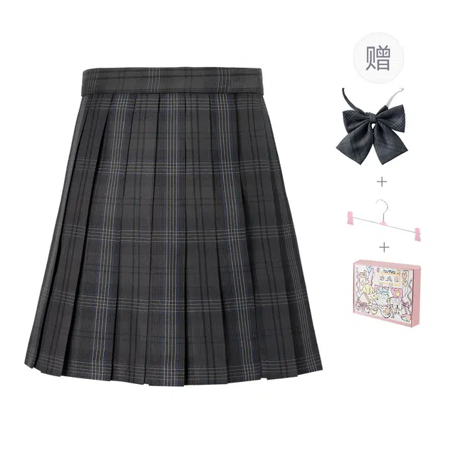 日暮星河 学院风简约百搭通勤制服 女款 格裙