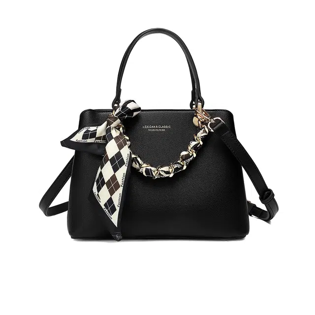 稻草人 精致百搭丝巾质感百搭 聚氨酯革 斜挎单肩手提包 女款 多色