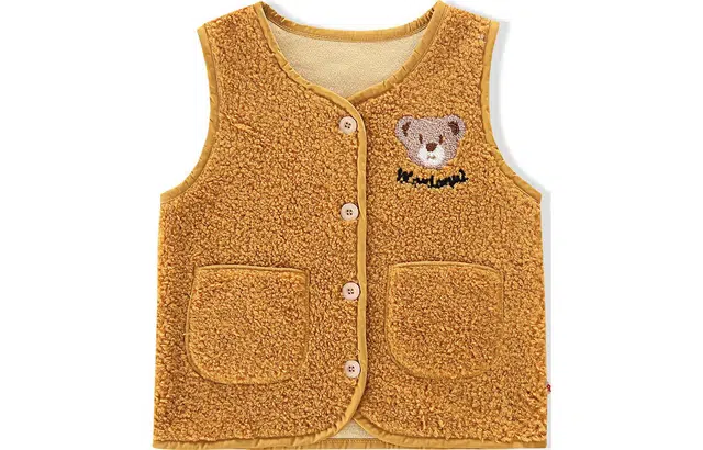 梦特娇 字母卡通提花单排扣马甲 儿童款