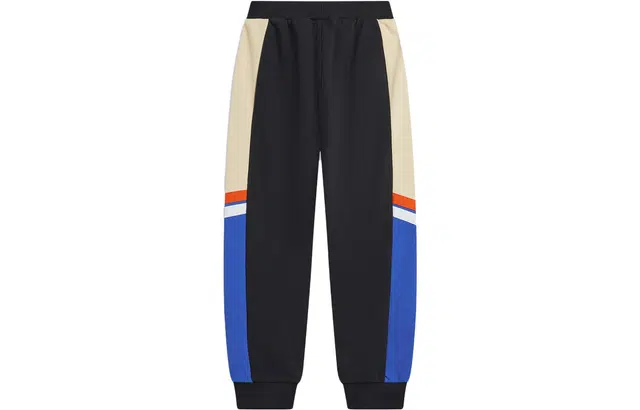 李宁儿童 撞色拼接束脚运动休闲裤 儿童款 黑色