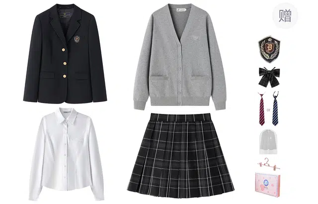 东鲸岁时记 高级感休闲长袖西装外套舒适时尚气质衬衫百搭通勤百褶裙气质显瘦纯色针织衫裙装套装 女款