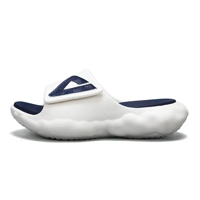 匹克 态极云 舒适百搭 潮流时尚 防滑减震一字拖鞋 男款 超轻白色深兰
