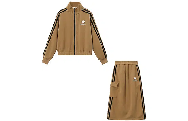 梦特娇 童装 长袖外套字母半身裙休闲运动套装 女童