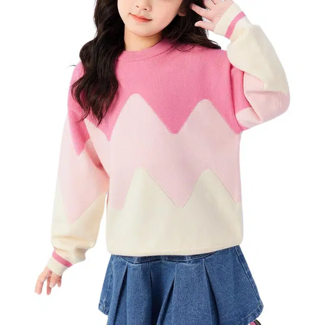 左西毛衣 柔软亲肤洋气甜美 粉色 中小童