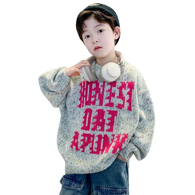 木木屋 舒适亲肤简约大方字母毛衣 图片色 青少年
