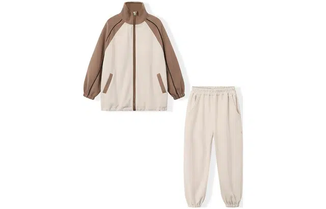 梦特娇 童装 卡通印花休闲立领外套松紧腰束脚长裤休闲运动套装 男童