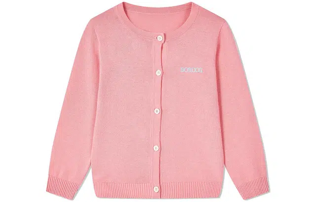 巴布豆 童装 开衫休闲字母长袖毛衣 男童女童