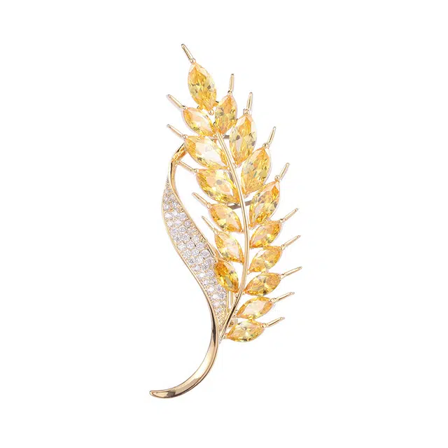 山一丸 气质麦穗 铜 胸针 女款