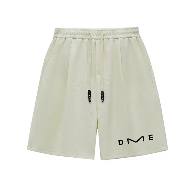 【dme】 美式复古立体小众字母压印抽绳运动裤新潮牌情侣阔腿设计感百搭原创五分裤子夏休闲短裤 男女同款