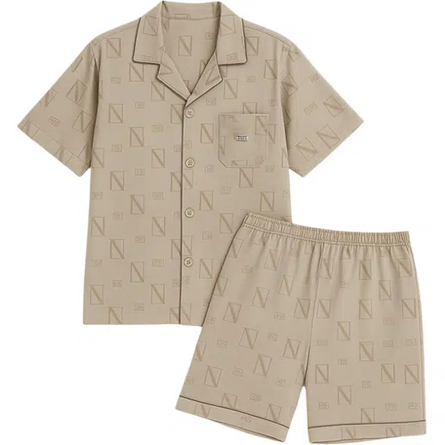 潞优野 短袖薄款休闲高级感家居服睡衣套装 男款