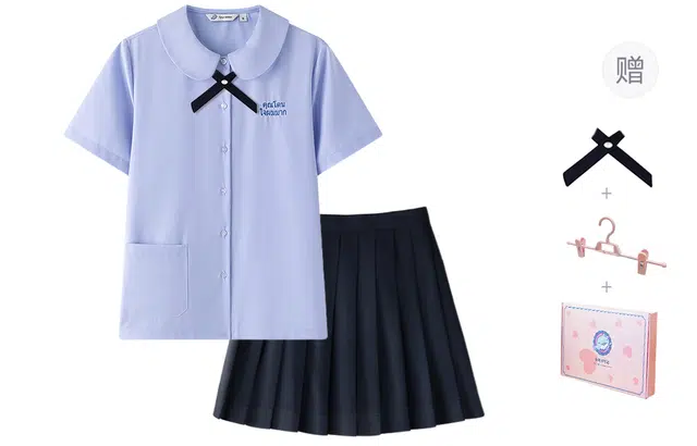 东鲸岁时记 设计感小众泰式短袖衬衫短裙制服 女款 礼盒装