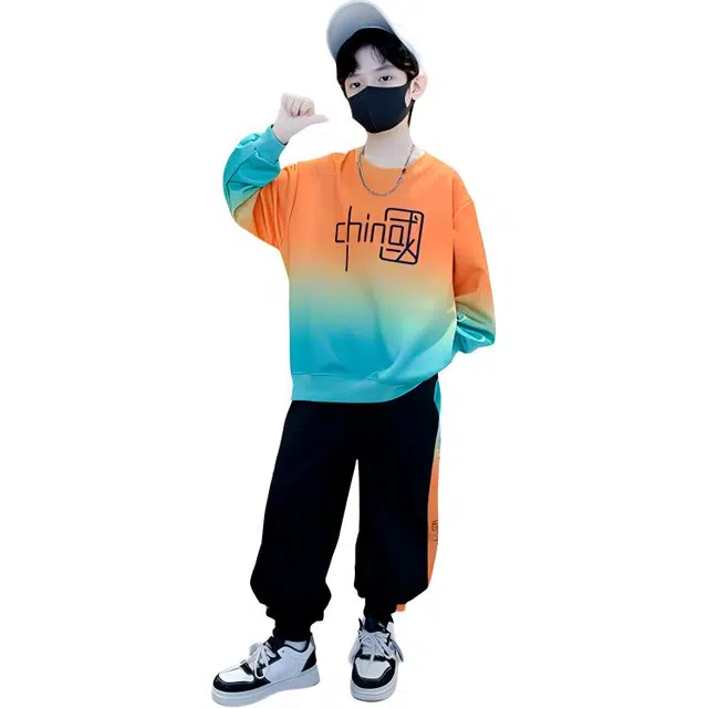 俞兆林休闲运动套装 圆领拼色舒适亲肤 儿童款