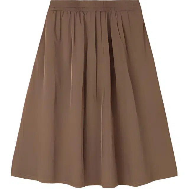 超级安踏 宽松简约纯色休闲长裙 女款 肉桂棕