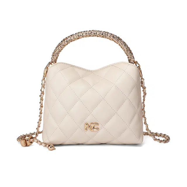 稻草人 时尚百搭精致高颜值小香风菱格包 人造革 单肩斜挎手提包 女款 多色