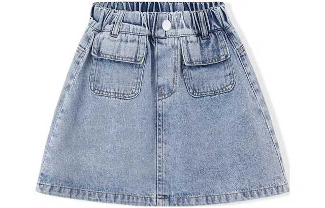 梦特娇 童装 牛仔半身裙 女童 牛仔蓝