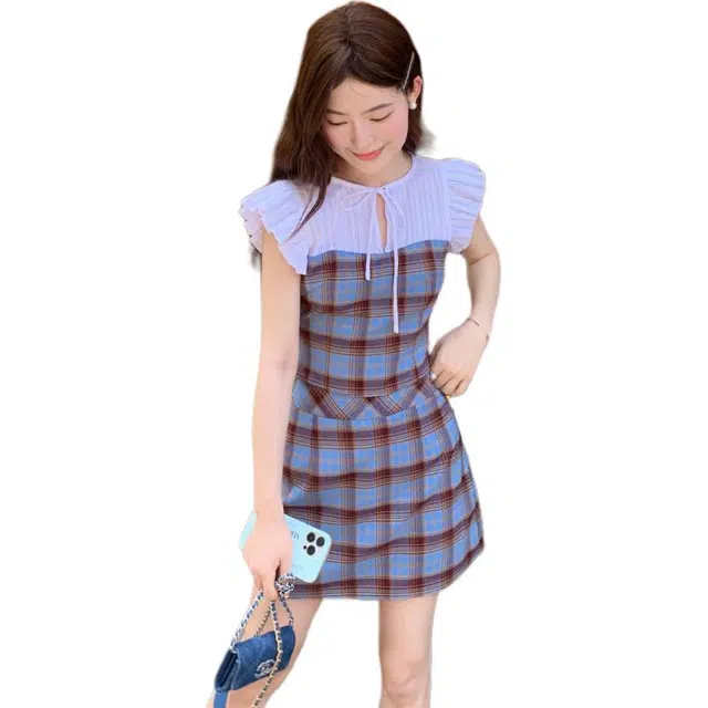 哒头下雨不愁 舒适百搭休闲短袖上衣简约气质时尚半身裙裙装套装 女款