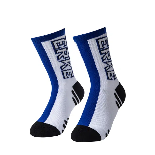 鸿星尔克 童装 字母条纹运动休闲中筒袜 男童
