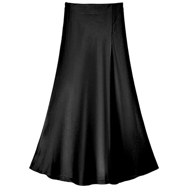 玉儿恋 夏装缎面亲肤丝滑质感显瘦宽松垂感高腰半身裙女长裙 女款