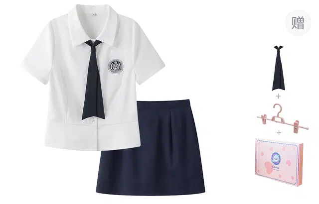 东鲸岁时记 纯欲风超好看短袖衬衫学院风高级感包臀裙裙装套装 女款 月光信笺衬衣+一步裙（修身 含打底裤） 买赠领带+裙夹