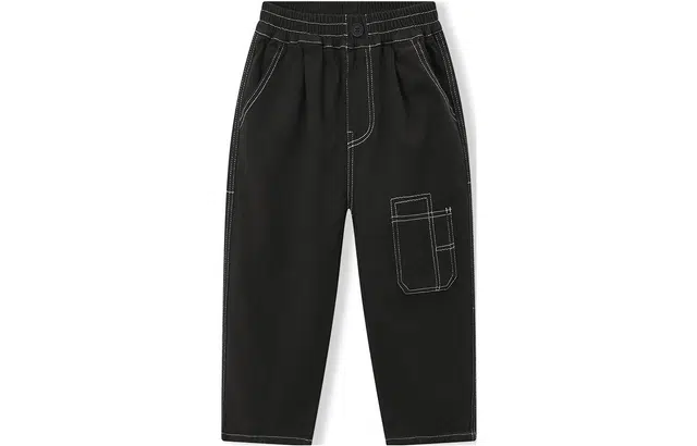 梦特娇 童装 纯色复古休闲裤 男童