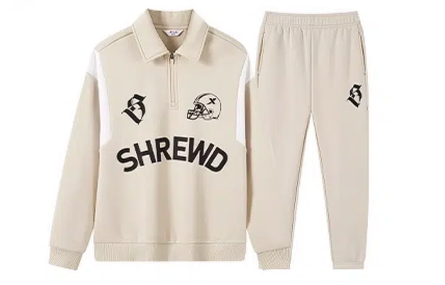 特步 童装 字母印花简约休闲运动套装 男童