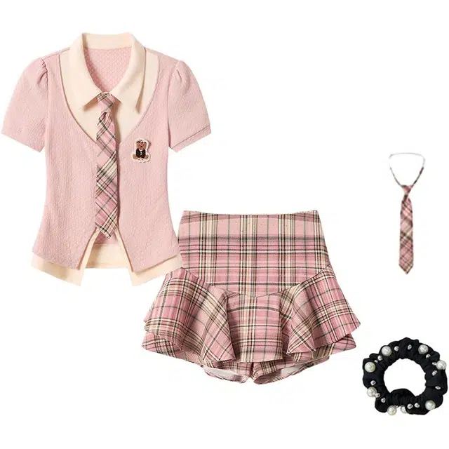 雾闪闪 简约舒适时尚休闲百搭裙装套装 女款