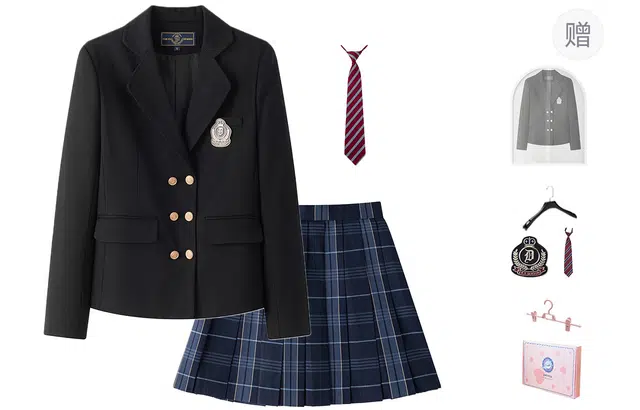 东鲸岁时记 学院风百搭长袖上衣休闲时尚短裙制服 女款