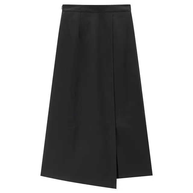 佐丹奴 不对称侧开叉下摆梭织半身休闲长裙 女款