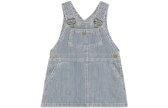GUCCI STRIPED DENIM DUNGAREE DRESS
