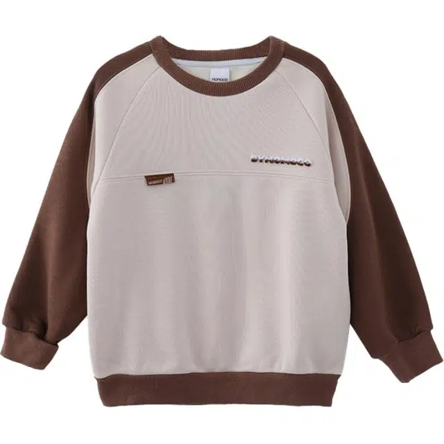 玛米玛卡 圆领插肩时尚卫衣 米杏青少年