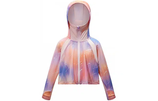 儿童款 英氏 小轻盾系列 纯色连帽薄款透气长袖防晒服