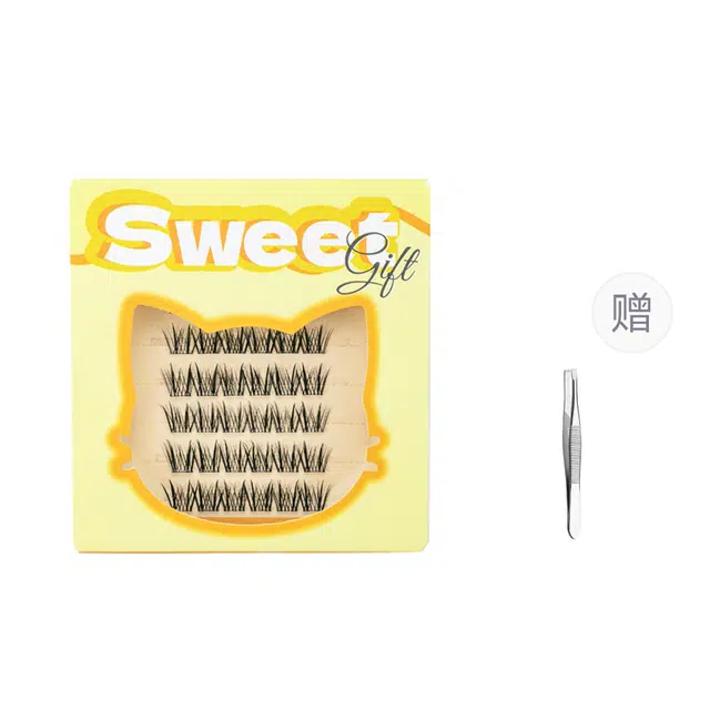 酷乐丝 免胶款双尖小羊角 假睫毛  单簇纤长