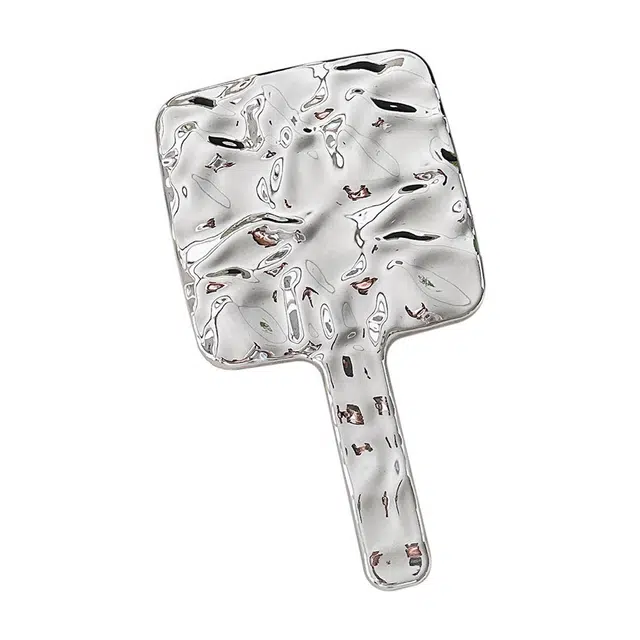 计轩 创意电镀高清便携方形手柄化妆镜