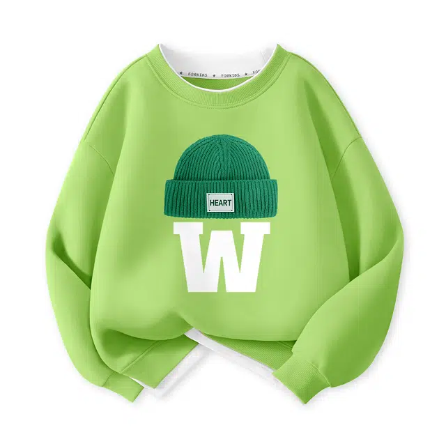 棉致 字母舒适柔软轻盈卫衣 帽苹果绿儿童款