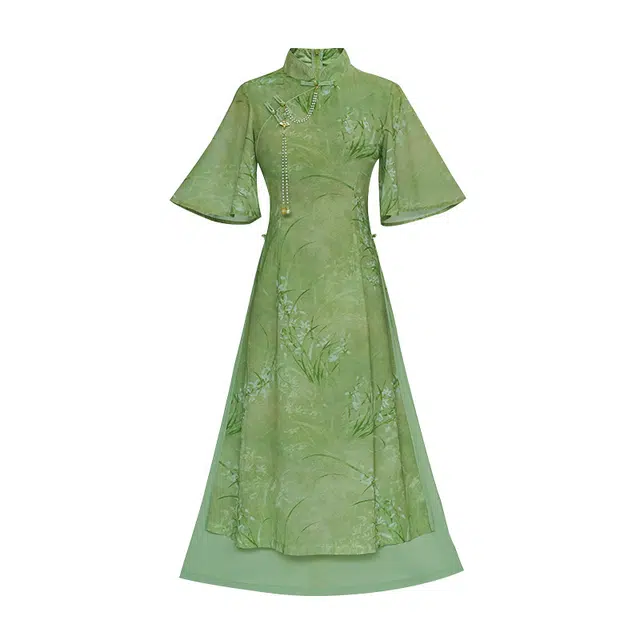 桴生 新中式复古刺绣提花气质旗袍 女款