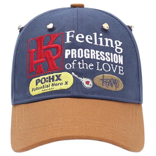 肯默 美式街头拼色字母刺绣遮阳防晒 棉 鸭舌帽 男女同款情侣款