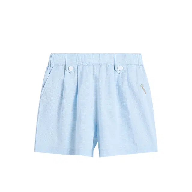 英氏 纯色薄款钉扣中大童松紧腰儿童短裤 儿童款
