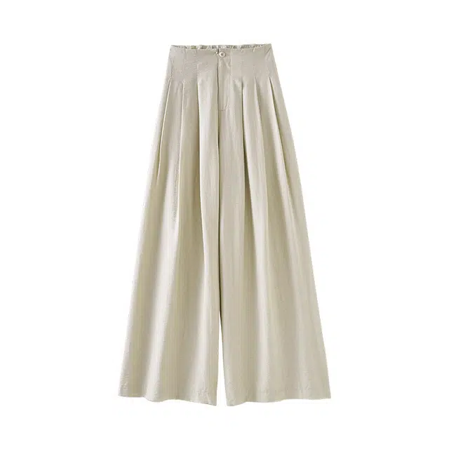 欧昵雪 高腰阔腿垂坠感拖地慵懒休闲裤 女款