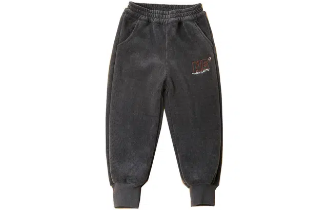 十月妈咪 童装 纯色加厚保暖束脚休闲裤 男童