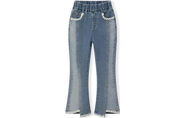 梦特娇 复古喇叭休闲牛仔裤 儿童款