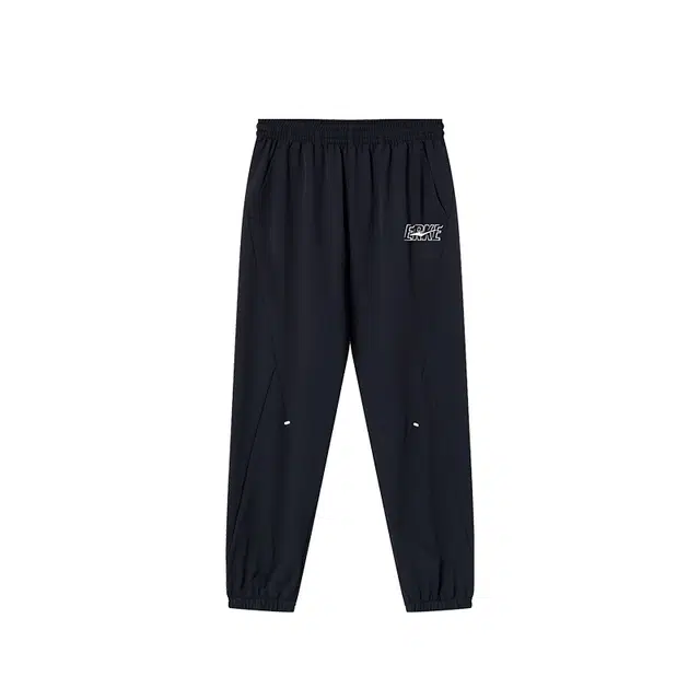 大童 鸿星尔克儿童 字母印花松紧针织运动裤 正黑