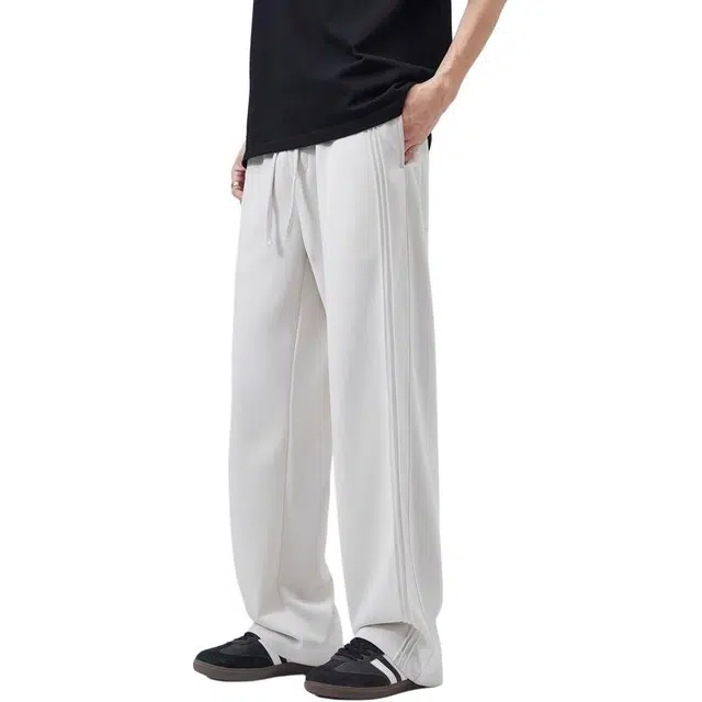 隐狼世家 潮牌阔腿宽松直筒运动休闲裤 男款