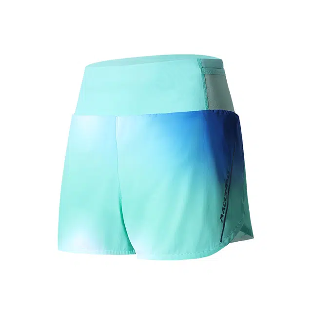 马孔多 腰部科技夹芯层原创单品|马孔多晕染呼吸皮内衬凉感运动短裤 女款 清新薄荷印花