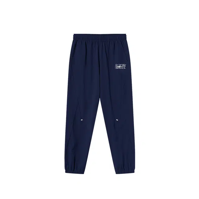 大童 鸿星尔克儿童 四季 百搭字母印花梭织针织运动裤 蓝黑色