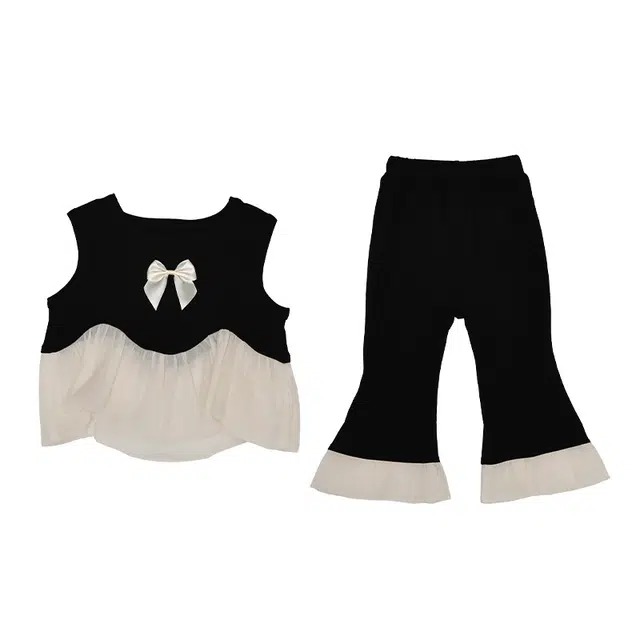 木木兔休闲运动套装 亲肤百搭洋气 黑色 中小童