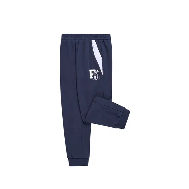 青少年 鸿星尔克儿童 柔软轻盈舒适百搭针织运动裤 蓝黑色
