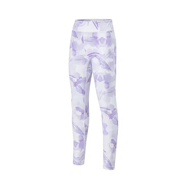 李宁儿童 满印 针织运动裤 儿童款 紫色水墨满印